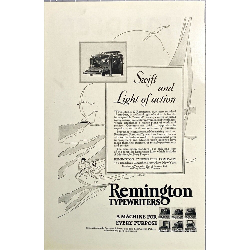 Remington Typewriters "A Machine for Every Purpose" Vintage Print Ad 1926